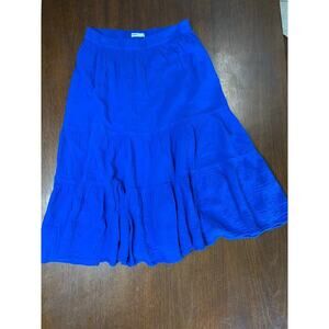 Sonoma Gauzy Peasant Women OX Cotton Maxi Skirt Tiered Elastic Waist Texture